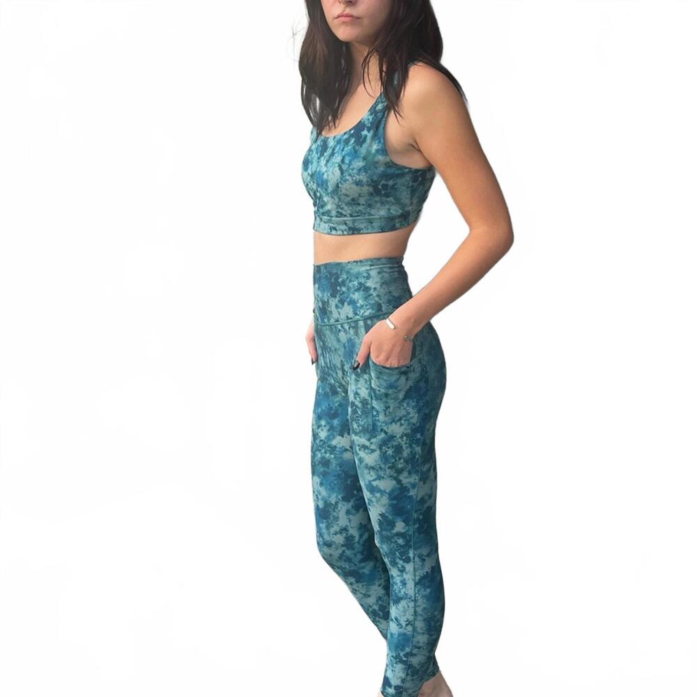Athleta 2 Piece Active Wear Blue Ocean XXS Leggings & Small Bralette - Picture 9 of 9